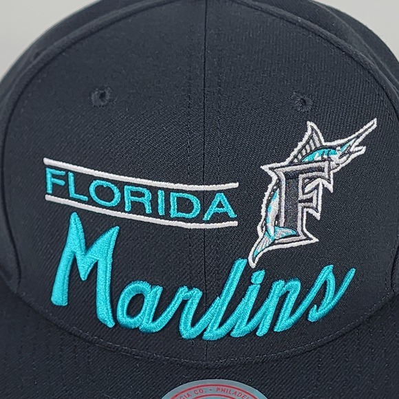 Florida Marlins Retro Snapback Hat Mens OS Black Mitchell & Ness Cooperstown Cap - Picture 3 of 12